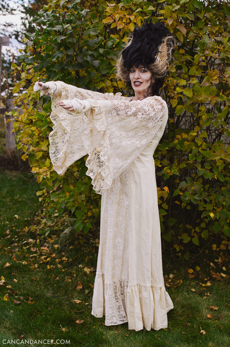 DIY Halloween Costume 5 Bride of Frankenstein Can Can