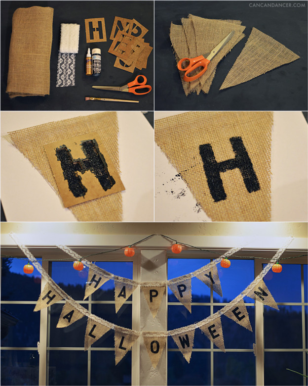 DIY Burlap & Lace Bunting – Can Can Dancer